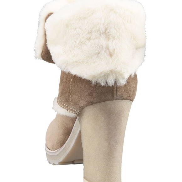 Vintage Suede Prada Calzature Donna Lace Up Bootie Size: 38 (US 7.5) Color:Bambu - Picture 6 of 6